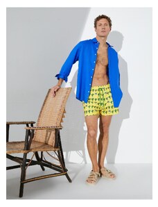 Koton Short Swim Shorts with Cactus Theme Print, Lace Waist and Pocket