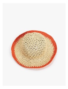 Koton Straw Hat with a Crocheted Look