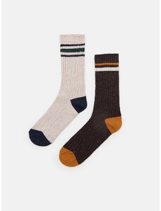Sinsay - Sada 2 párů ponožek - béžová
