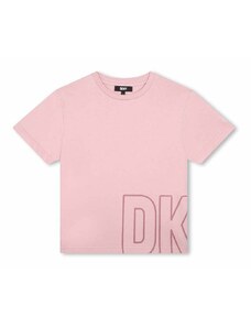 Dětské bavlněné tričko Dkny fialová barva, s potiskem