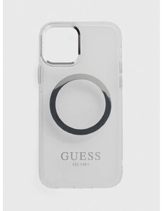 Obal na telefon Guess iPhone 12/12 Pro 6.1" stříbrná barva