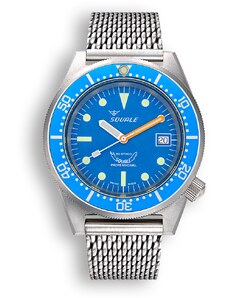 Squale Watches Stříbrné pánské hodinky Squale s ocelovým páskem 1521 Ocean Mesh Blasted - Silver 42MM Automatic