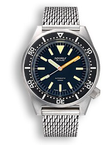 Squale Watches Stříbrné pánské hodinky Squale s ocelovým páskem 1521 Militaire Mesh Blasted - Silver 42MM Automatic