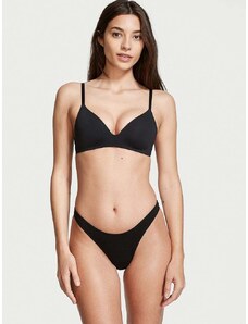 Victoria's Secret Black bavlněná tanga Stretch Cotton High Leg