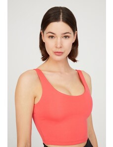 LOS OJOS Coral Lightly Support Back Detail Covered Crop Top Bustier