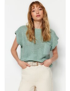 Trendyol mátový kapesní podrobný pletený svetr,