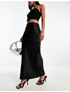 4th & Reckless satin maxi skirt in black