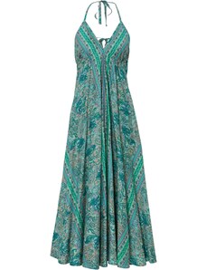 bonprix Letní šaty s hlubokým výstřihem na zádech Zelená