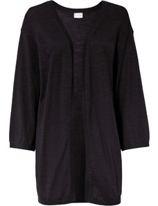 bonprix Dlouhý kimonový pletený kabátek Černá