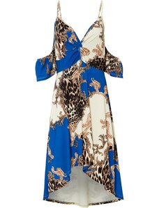 bonprix Letní šaty s prodlouženou zadní stranou Modrá