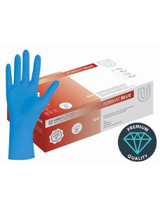 UNIGLOVES Nitrilové rukavice modré - Format Blue, 100 ks
