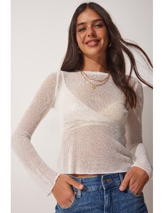 Happiness İstanbul Women's Bone Armor Knit Soft Textured Summer Knitwear Blouse