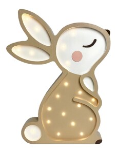 Peekaboo Béžová dřevěná dětská LED lampa Králíček 38 cm