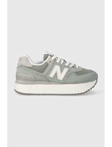 Semišové sneakers boty New Balance WL574ZSG tyrkysová barva