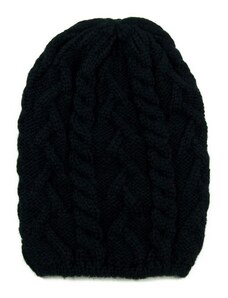 Art of Polo Pletená čepice s copánkovým vzorem černá