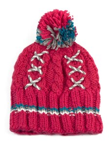 Art of Polo Tmavě růžová čepice se zimním vzorem