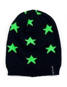 Art of Polo Čepice beanie s hvězdičkami černozelená