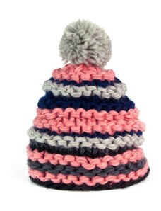 Art of Polo Modro-růžová pruhovaná zimní čepice