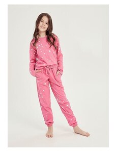 Taro Zateplené dívčí pyžamo Erika růžové pro starší děti