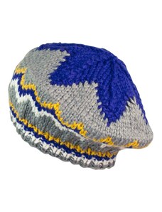 Art of Polo Teplá čepice - baret s květy modrá