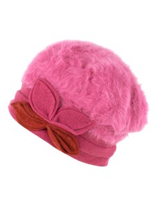 Art of Polo Angorský baret s ozdobou růžový