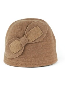 Art of Polo Vlněný klobouk s mašlí hnědý