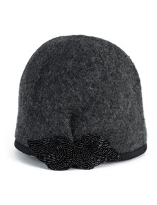 Art of Polo Dámský podzimní klobouk s černou mašlí tmavě šedý