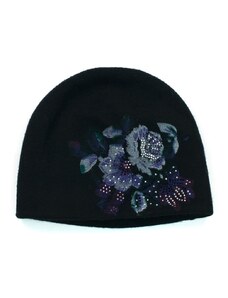 Art of Polo Luxusní dámský klobouk vlněný s květy černý