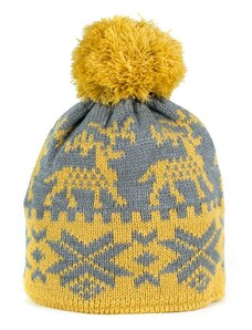 Art of Polo Zimní čepice s norským vzorem žlutá