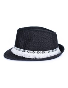 Art of Polo Trilby klobouk černý s bílými třásněmi 58cm