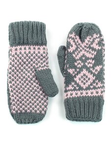 Art of Polo Hezké šedo-růžové palcové rukavice