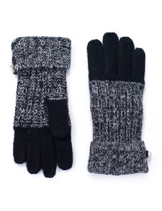 Art of Polo Vlněné rukavice s perlou černo-šedé