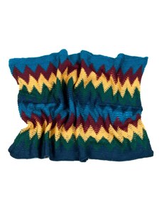 Art of Polo Barevný kruhový šál s barevným cik cak vzorem v tyrkysových odstínech