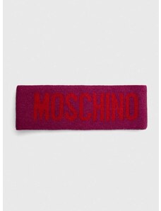 Vlněná čelenka Moschino fialová barva