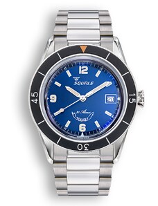 Squale Watches Stříbrné pánské hodinky Squale s ocelovým páskem Sub-39 Blue Bracelet - Silver 40MM Automatic
