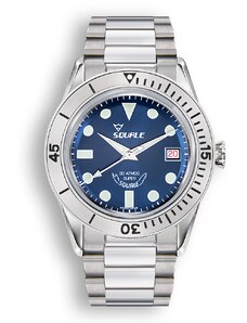 Squale Watches Stříbrné pánské hodinky Squale s ocelovým páskem Sub-39 SuperBlue Bracelet - Silver 40MM Automatic