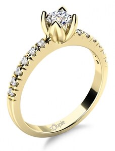 Couple, Zásnubní prsten Romantico Eliana, žluté zlato se zirkony, vel.: 52, ø16,6 mm, 6814271-0-52-1