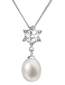 Evolution Group Perlový náhrdelník s řetízkem z pravých říčních perel bílý 22010.1