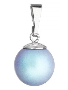 Evolution Group Stříbrný přívěšek s kulatou světle modrou matnou Swarovski perlou 34150.3 Light Blue