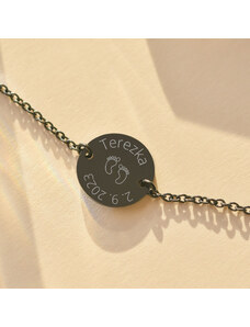MIDORINI.CZ Dámský personalizovaný náramek s MEDAILONKEM - gravírování na přání, Chirurgická ocel