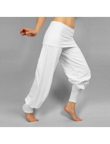 Sat nam Kundalini Jóga Sohang Yoga Pants kalhoty pro ženy bílé
