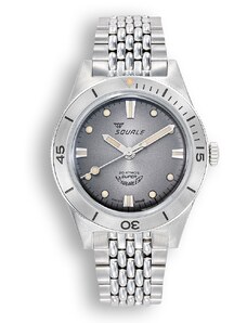 Squale Watches Stříbrné pánské hodinky Squale s ocelovým páskem Super-Squale Sunray Grey Bracelet - Silver 38MM Automatic