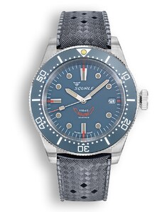Squale Watches Stříbrné pánské hodinky Squale s gumovým páskem 1545 Grey Rubber - Silver 40MM Automatic