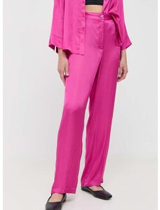 Kalhoty MAX&Co. dámské, růžová barva, široké, high waist