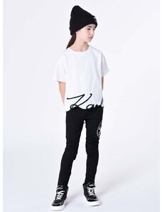 Dětské tepláky Karl Lagerfeld černá barva, s potiskem