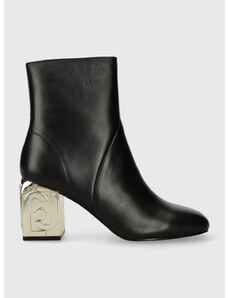 Kožené kotníkové boty Liu Jo SARA 01 dámské, černá barva, na podpatku, SF3059P010222222