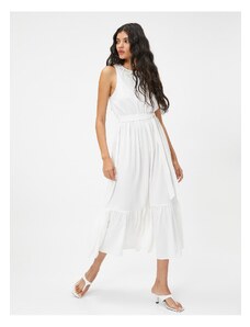 Koton Sleeveless Midi Length Dress with Collar Detailed