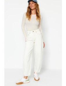 Trendyol bílé džíny s vysokým pasem
