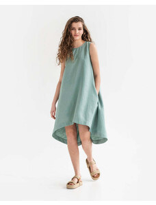 Magic Linen Lněné šaty Toscana Teal blue