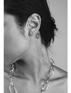 NO MORE NO MORE Raw Threader Chain Earrings Silver